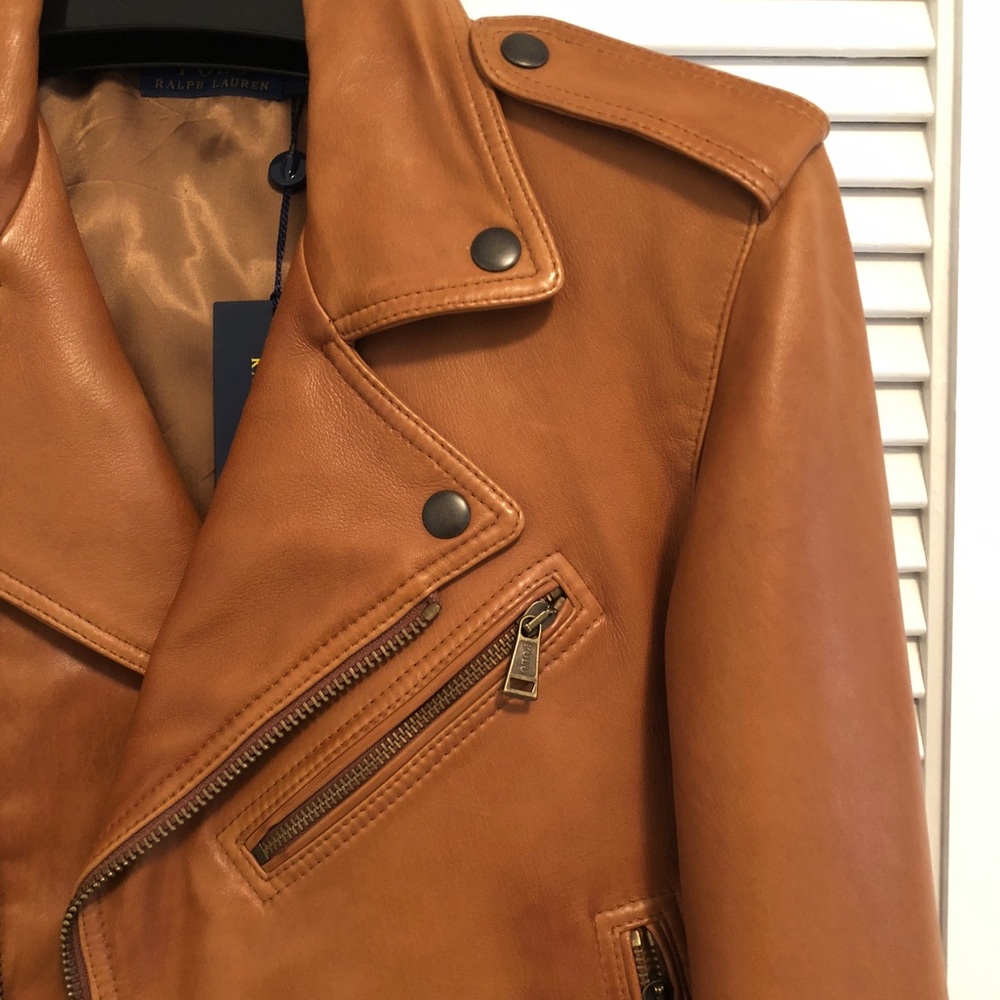 NEW Polo Ralph Lauren Leather Jacket, Size 4